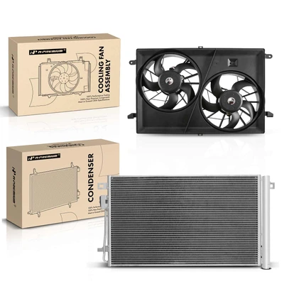 AC Condenser & Dual Cooling Fan Assembly Kit
