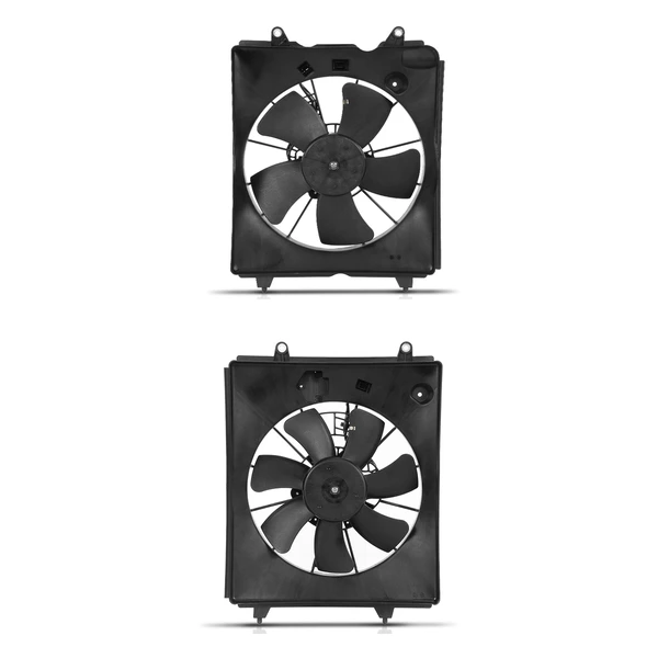 2 Pcs Left & Right Radiator Cooling Fan Assembly with Shroud for 2010-2011 Honda CR-V