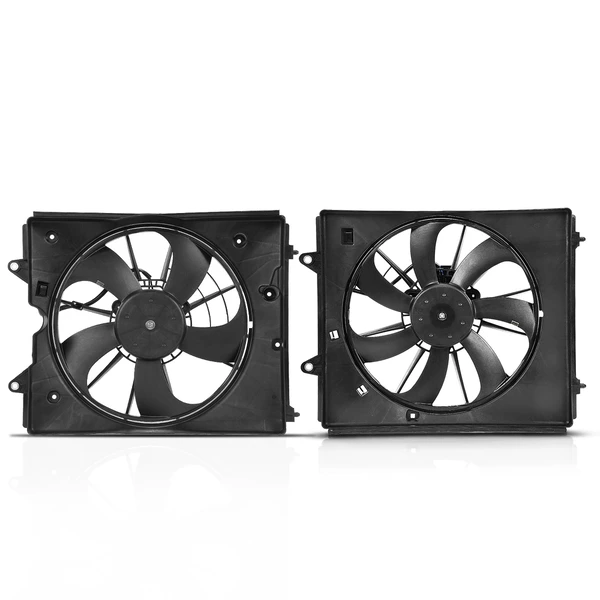 2 Pcs Left & Right Radiator Cooling Fan Assembly with Shroud for Honda Odyssey 11-17