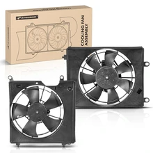 2 Pcs Left & Right AC Condenser Cooling Fan Assembly with Shroud for Acura ILX 16-21 L4 2.4L