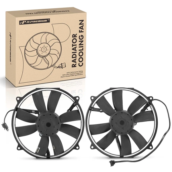 2 Pcs Left & Right AC Condenser Cooling Fan Assembly for Mercedes-Benz W202 C220 C230 C280