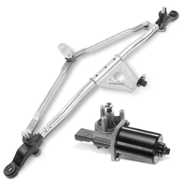 2 Pc Front Windshield Wiper Linkage Assembly with Motor for 2007-2016 Jeep Wrangler