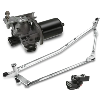 2 Pc Front Windshield Wiper Linkage Assembly with Motor