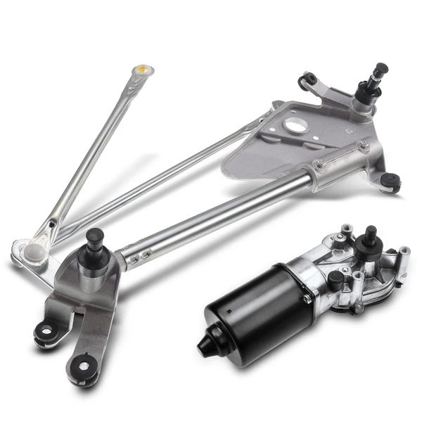 2 Pc Front Windshield Wiper Linkage Assembly with Motor for 2008-2012 Honda Accord