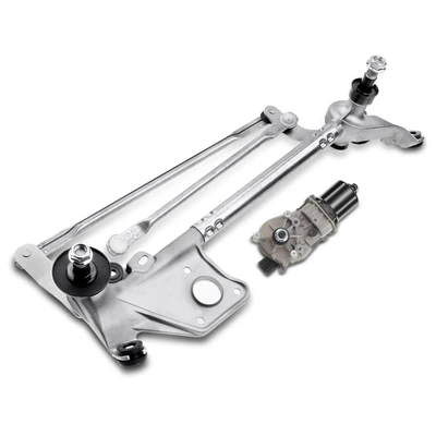2 Pc Front Windshield Wiper Linkage Assembly with Motor