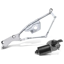 2 Pc Front Windshield Wiper Linkage Assembly with Motor