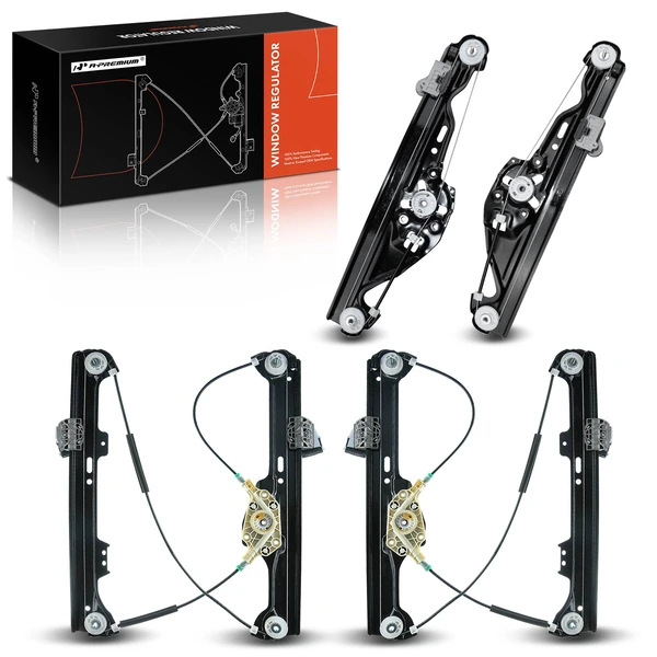 2008 BMW 535xi 4-Pc Power Window Regulator Front & Rear Electric A-Premium APWR2851