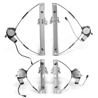 4 Pcs Front & Rear Power Window Regulator with Motor