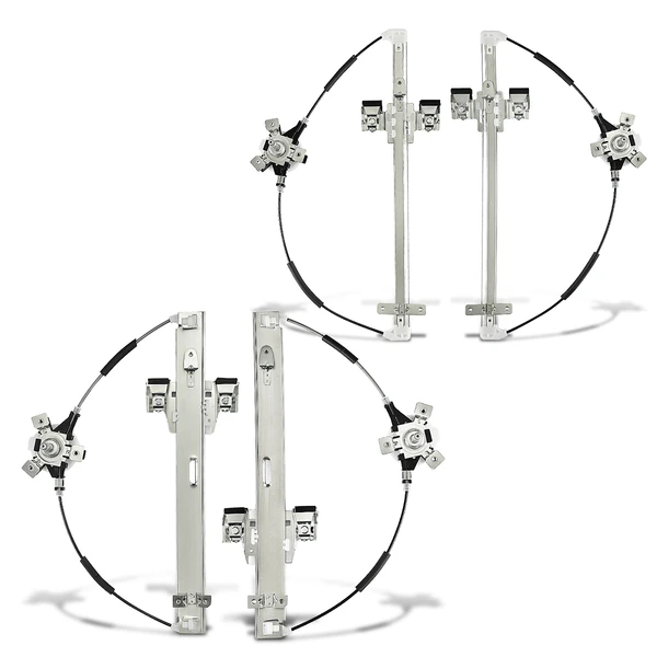 2005-2010 Dodge Dakota 4-Pc Manual Window Regulator Front & Rear Manual A-Premium APWR2959