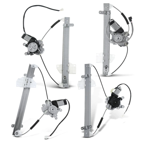 1997-2001 Mitsubishi Mirage 4-Pc Window Regulator and Motor Kit Front & Rear Electric with Motor A-Premium APWR2855