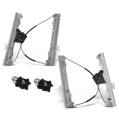 2 Pcs Front Power Window Regulator with Motor