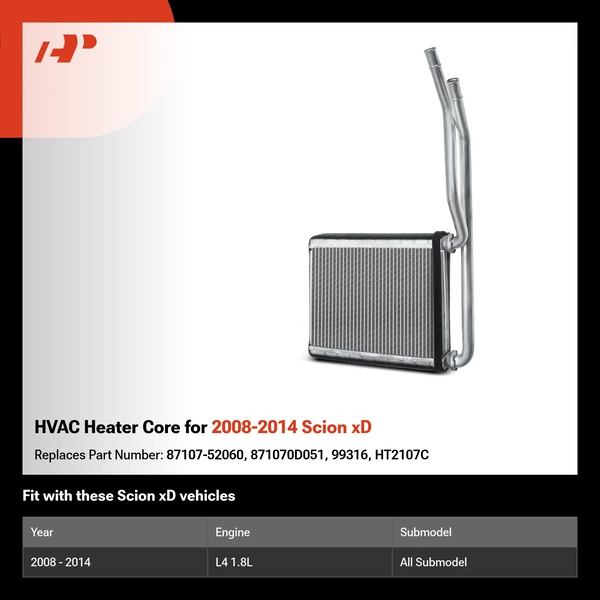 HVAC Heater Core for 2008-2014 Scion xD