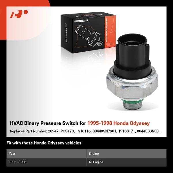 HVAC Binary Pressure Switch for 1995-1998 Honda Odyssey