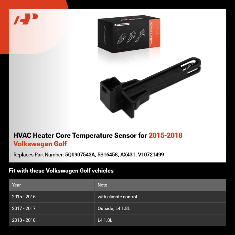 HVAC Heater Core Temperature Sensor for 2015-2018 Volkswagen Golf
