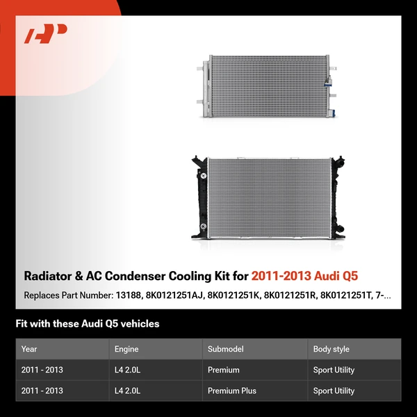 Radiator & AC Condenser Cooling Kit for 2011-2013 Audi Q5