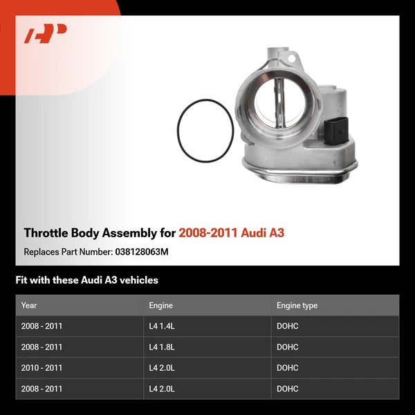 Throttle Body Assembly for 2008-2011 Audi A3