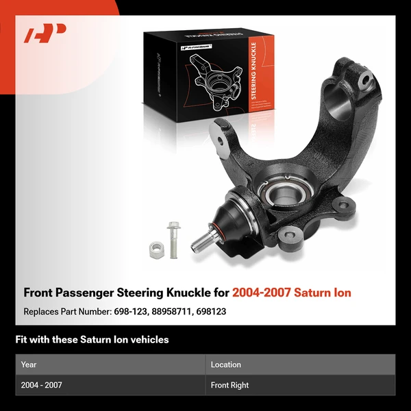 Front Passenger Steering Knuckle for 2004-2007 Saturn Ion