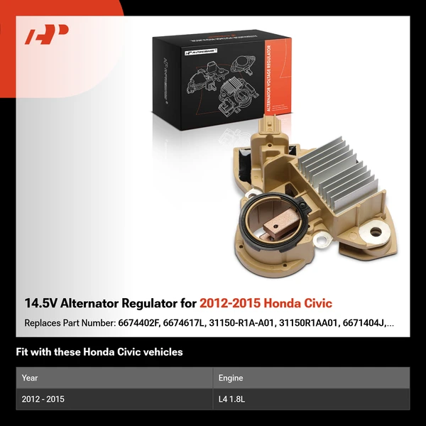 14.5V Alternator Regulator for 2012-2015 Honda Civic