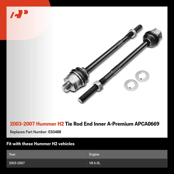 2003-2007 Hummer H2 Tie Rod End Inner A-Premium APCA0669