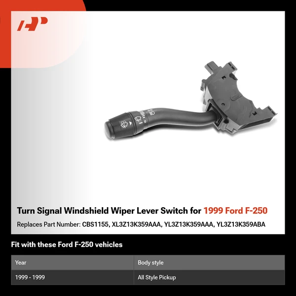 Turn Signal Windshield Wiper Lever Switch for 1999 Ford F-250