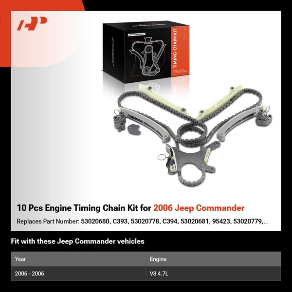 10 Pcs Engine Timing Chain Kit for 2006 Jeep Commander