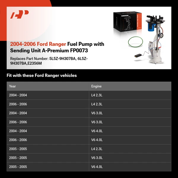 2004-2006 Ford Ranger Fuel Pump with Sending Unit A-Premium FP0073