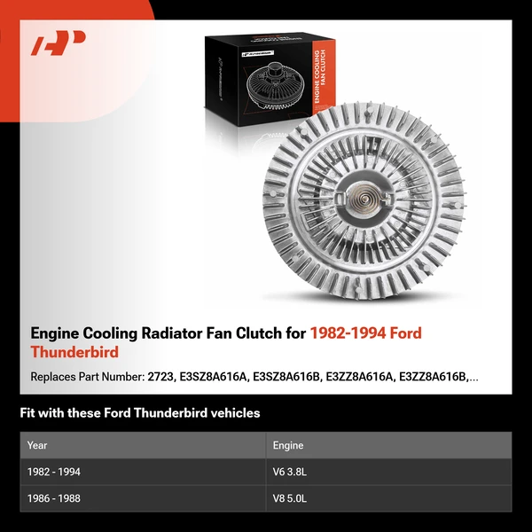 Engine Cooling Radiator Fan Clutch for 1982-1994 Ford Thunderbird