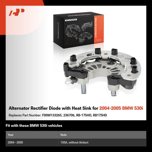 Alternator Rectifier Diode with Heat Sink for 2004-2005 BMW 530i