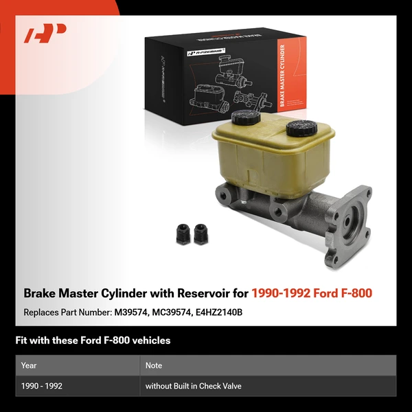 Brake Master Cylinder with Reservoir for 1990-1992 Ford F-800