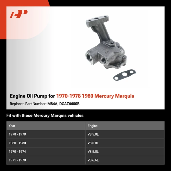 Engine Oil Pump for 1970-1978 1980 Mercury Marquis