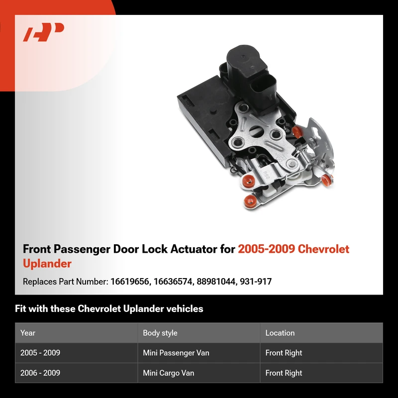 Front Passenger Door Lock Actuator for 2005-2009 Chevrolet Uplander
