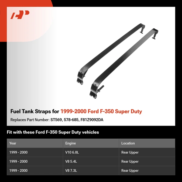 Fuel Tank Straps for 1999-2000 Ford F-350 Super Duty