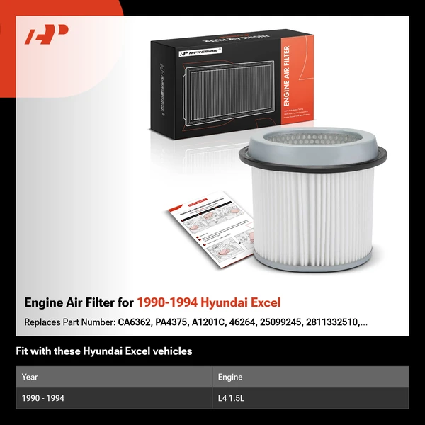 Engine Air Filter for 1990-1994 Hyundai Excel