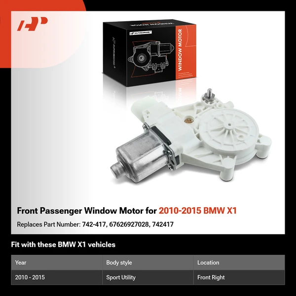 Front Passenger Window Motor for 2010-2015 BMW X1