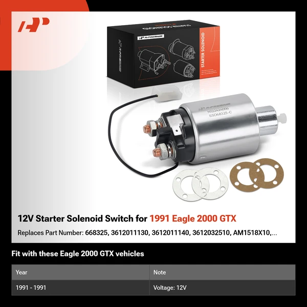 12V Starter Solenoid Switch for 1991 Eagle 2000 GTX