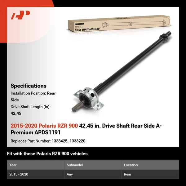 2015-2020 Polaris RZR 900 42.45 in. Drive Shaft Rear Side A-Premium APDS1191