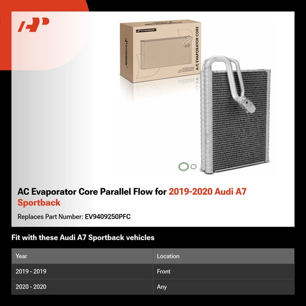 AC Evaporator Core Parallel Flow for 2019-2020 Audi A7 Sportback