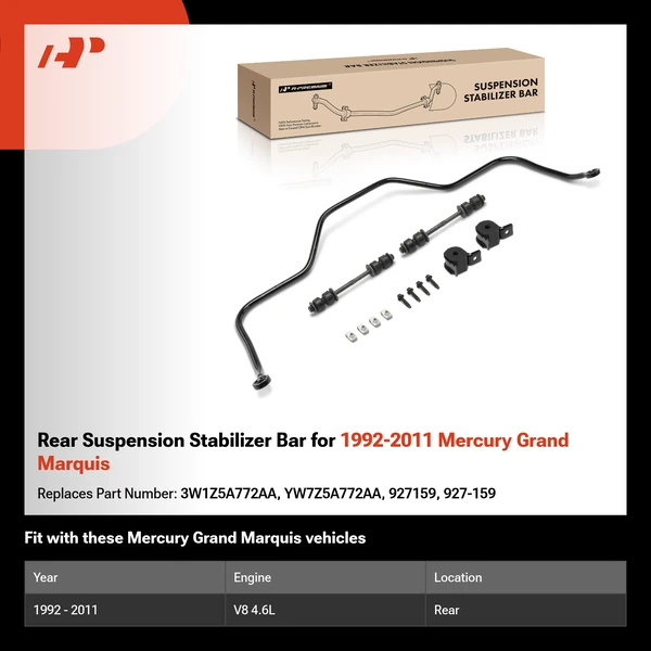 Rear Suspension Stabilizer Bar for 1992-2011 Mercury Grand Marquis