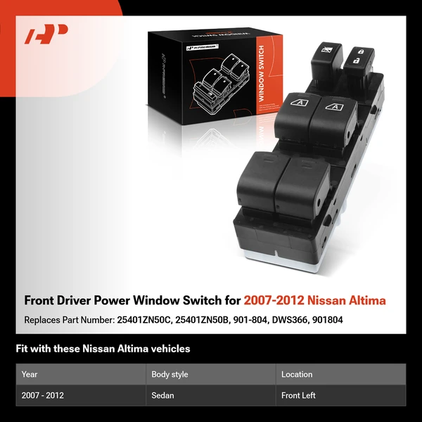 Front Driver Power Window Switch for 2007-2012 Nissan Altima