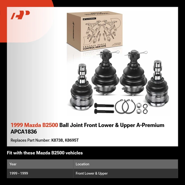 1999 Mazda B2500 Ball Joint Front Lower & Upper A-Premium APCA1836