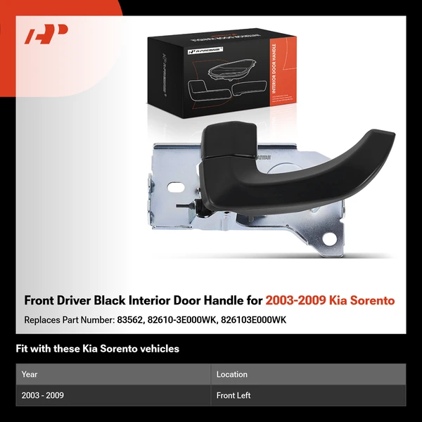 Front Driver Black Interior Door Handle for 2003-2009 Kia Sorento