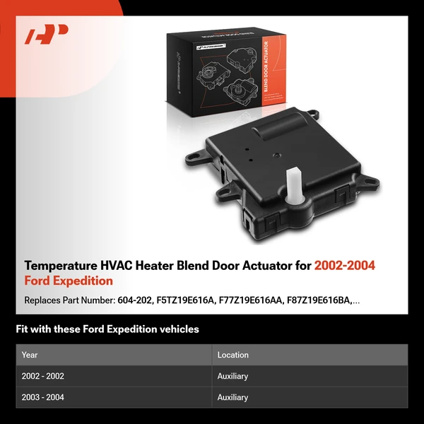 Temperature HVAC Heater Blend Door Actuator for 2002-2004 Ford Expedition