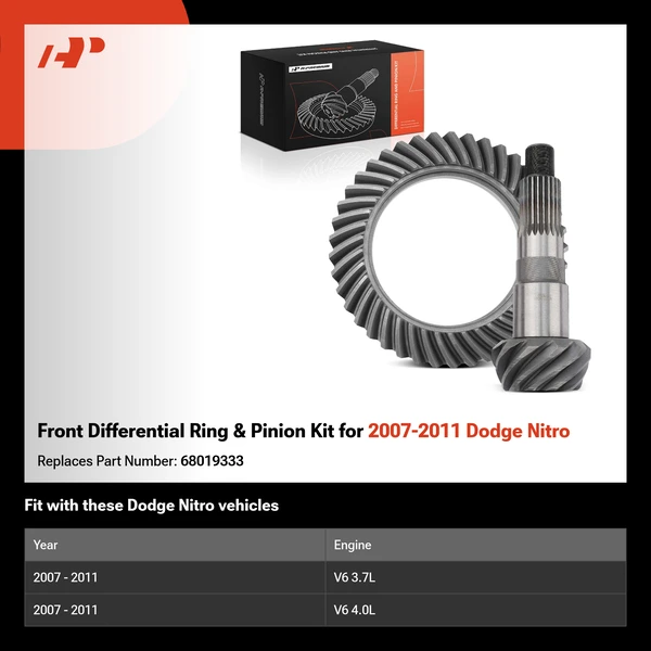 Front Differential Ring & Pinion Kit for 2007-2011 Dodge Nitro