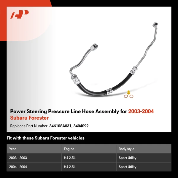 Power Steering Pressure Line Hose Assembly for 2003-2004 Subaru Forester