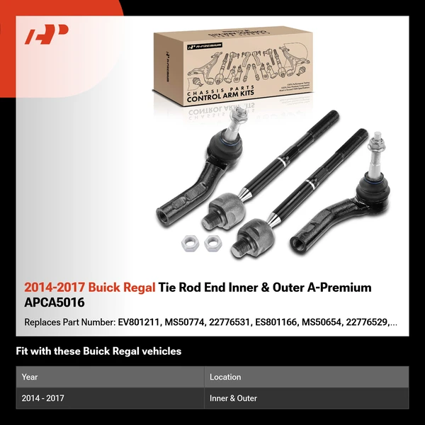 2014-2017 Buick Regal Tie Rod End Inner & Outer A-Premium APCA5016