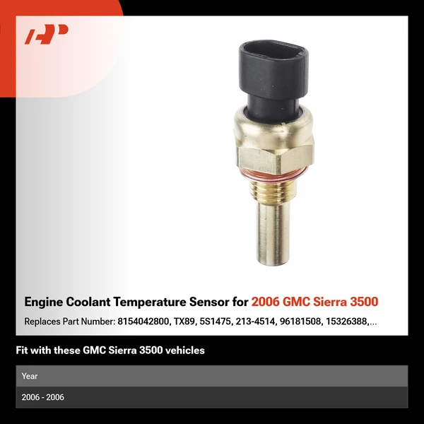 Engine Coolant Temperature Sensor for 2006 GMC Sierra 3500