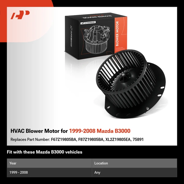 HVAC Blower Motor for 1999-2008 Mazda B3000