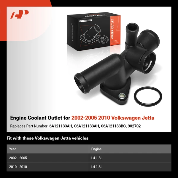 Engine Coolant Outlet for 2002-2005 2010 Volkswagen Jetta