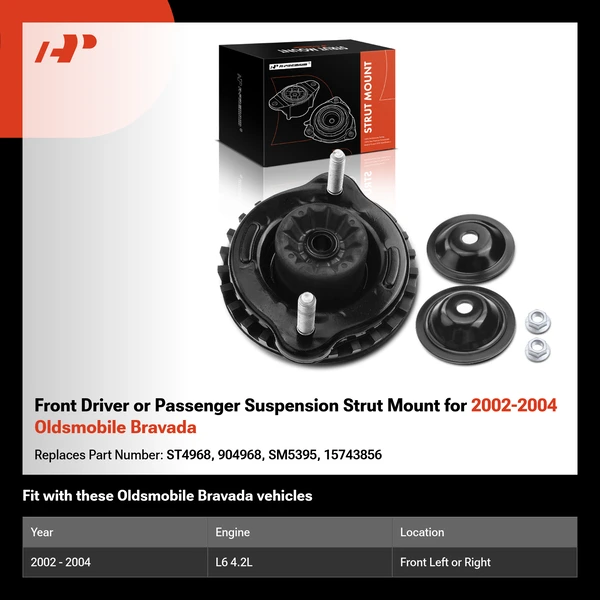 Front Driver or Passenger Suspension Strut Mount for 2002-2004 Oldsmobile Bravada