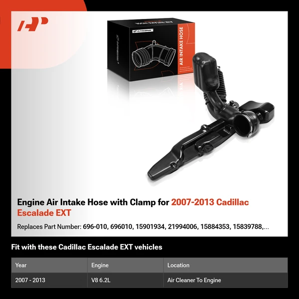 Engine Air Intake Hose with Clamp for 2007-2013 Cadillac Escalade EXT